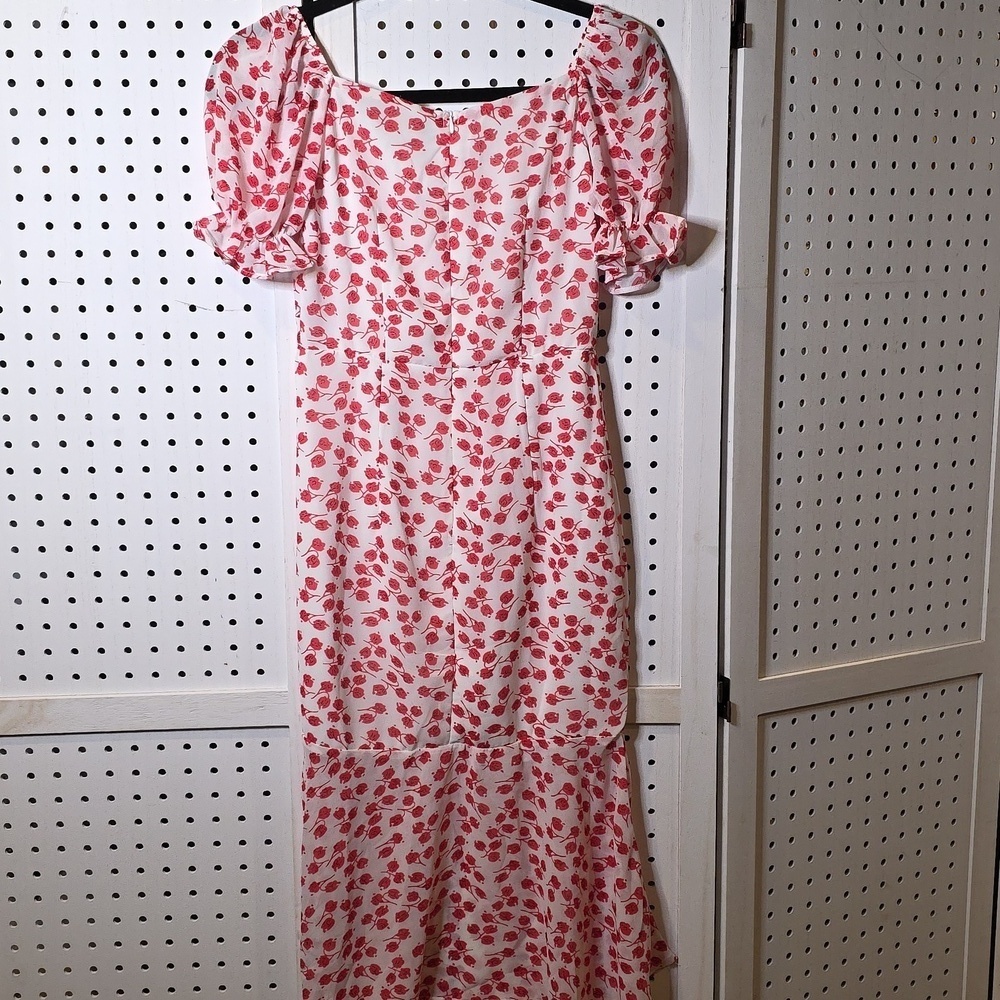 Dolce Vita Collection Size Small Floral Puff Sleeve Midi Dress - Picture 6 of 7